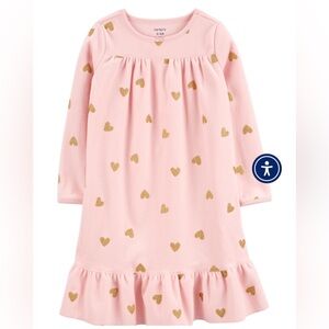Girls Carter’s Heart Fleece Nightgown Size 6-7